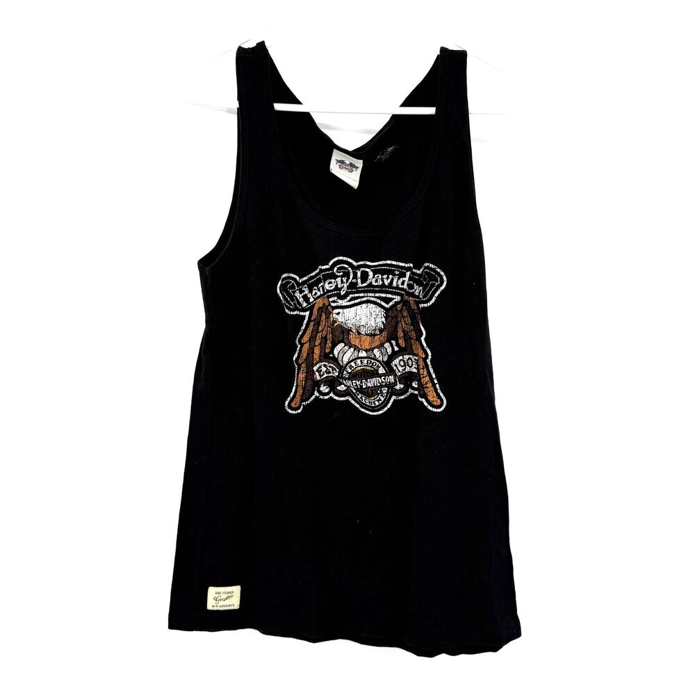 Harley‎ Davidson Size 1W Sleeveless Tank Top Shirt Top Black Graphic Logo